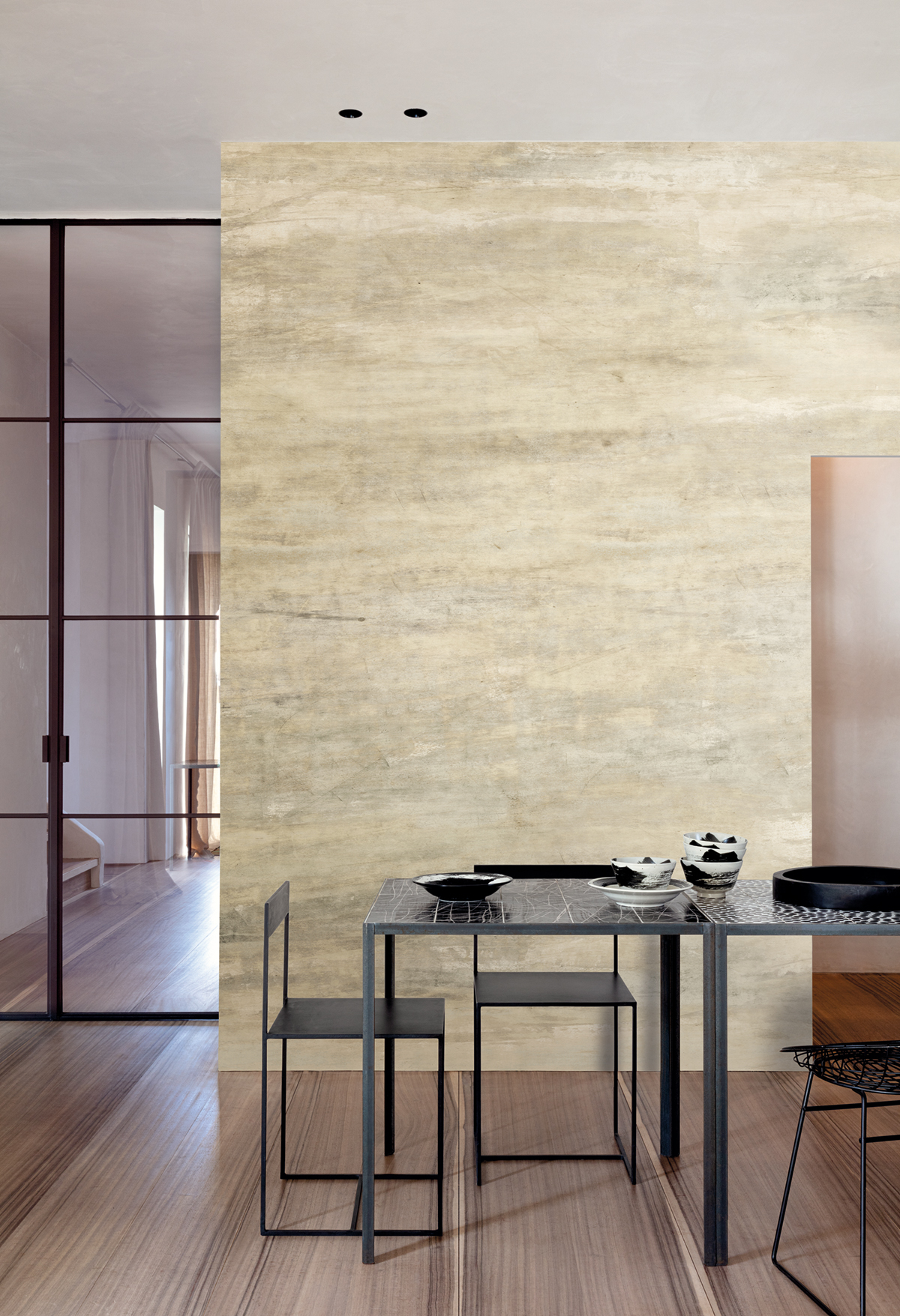 Papier peint panoramique Aquarelle Abstraite Heather beige - C H260 - Wall Designs IV de Masureel | Réf. MAS-DG4HEA1013-260