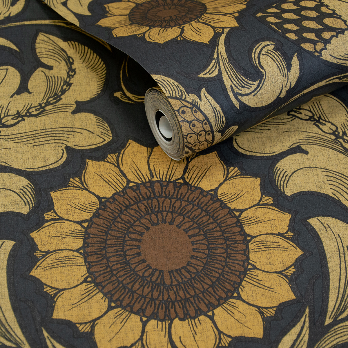 Papier peint Médaillon Tournesol Vintage jaune bleu - The Wall Llewelyn-Bowen de Lutèce | AMB2 Réf. LTC-LB25147