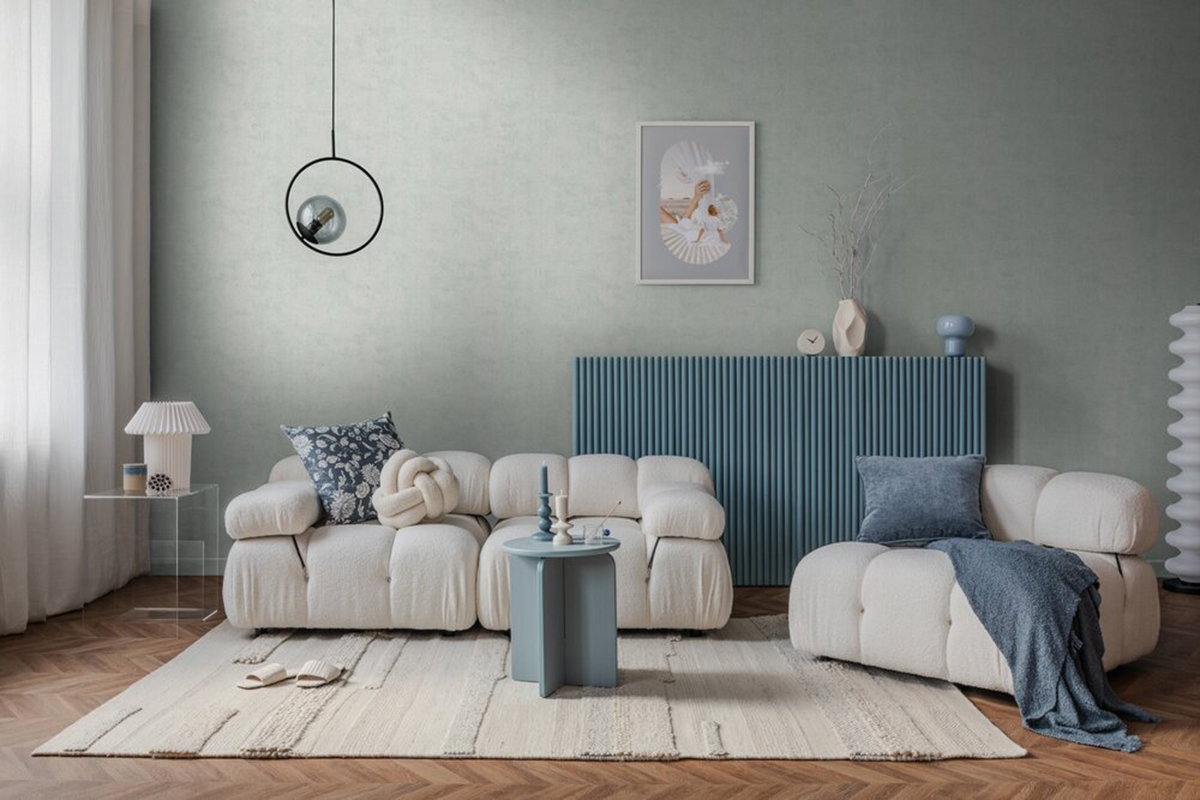 Papier peint Uni Feeling bleu d'eau - Nordic Feeling d'A.S. Création | Réf. AS-791529