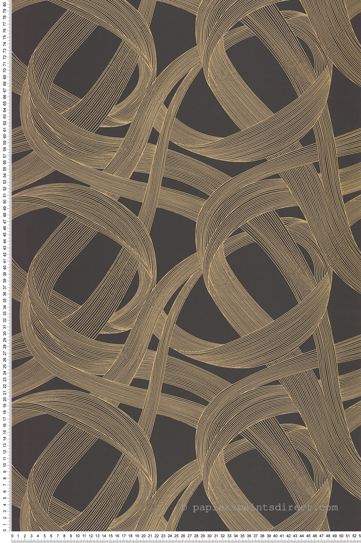 Papier peint Tracés Illusion Shimmy anthracite doré - Années Folles de Casadéco | Réf. ANFO201069820