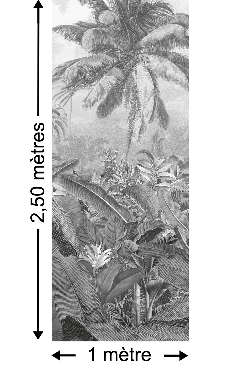 Papier peint jungle Amazonia Black and White Panel - Papier peint lé unique Komar