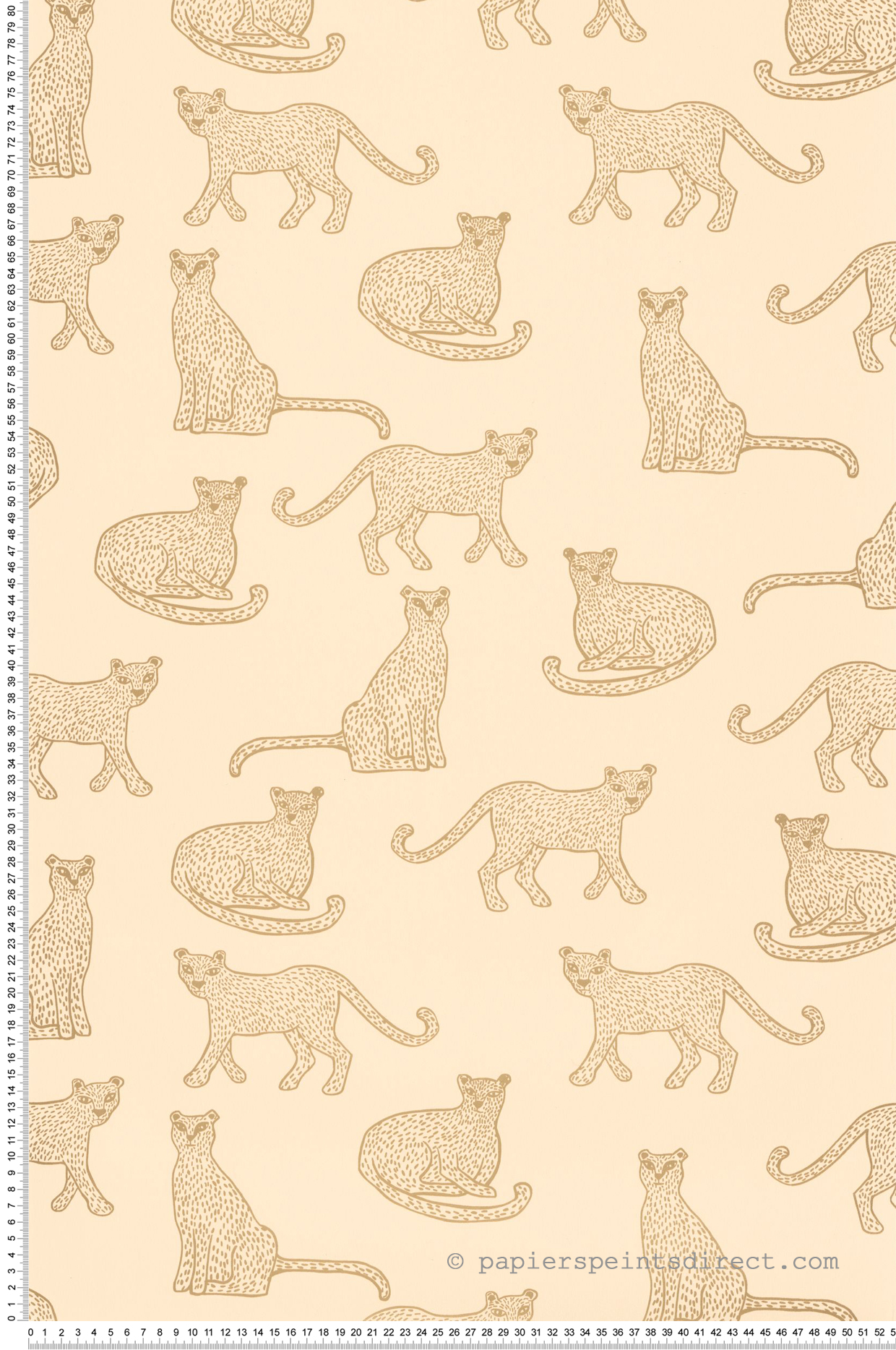 Papier peint Léopard Félin Léa beige rosé doré - Let's Go Girls! de Casélio | Réf. LGG104394222