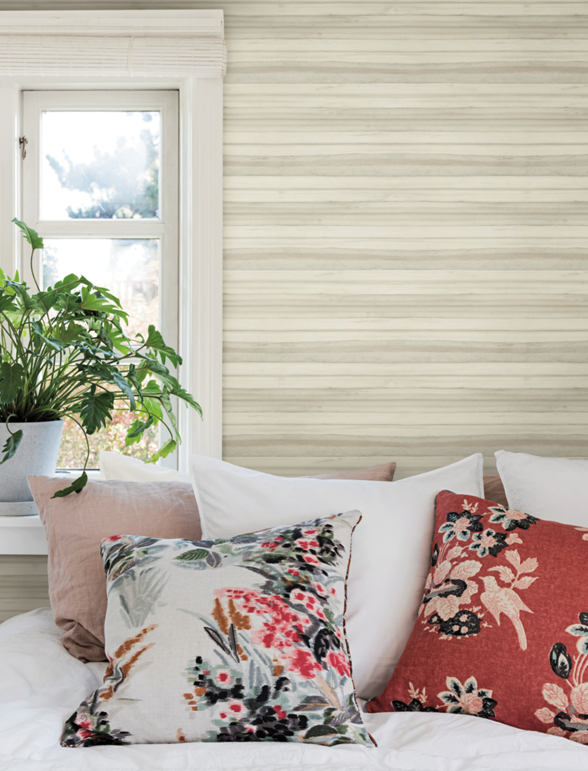 Papier peint Lamelle d'Écorce beige - Greenhouse de York (Initiales) AMB2 | Réf. INI-GO8265