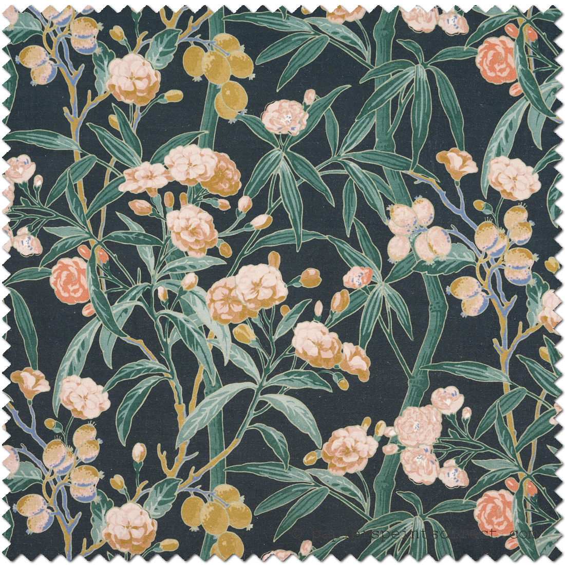 Tissu tropical Habana Vert Foncé - Cuba de Casadéco | Réf. CBBA84467474