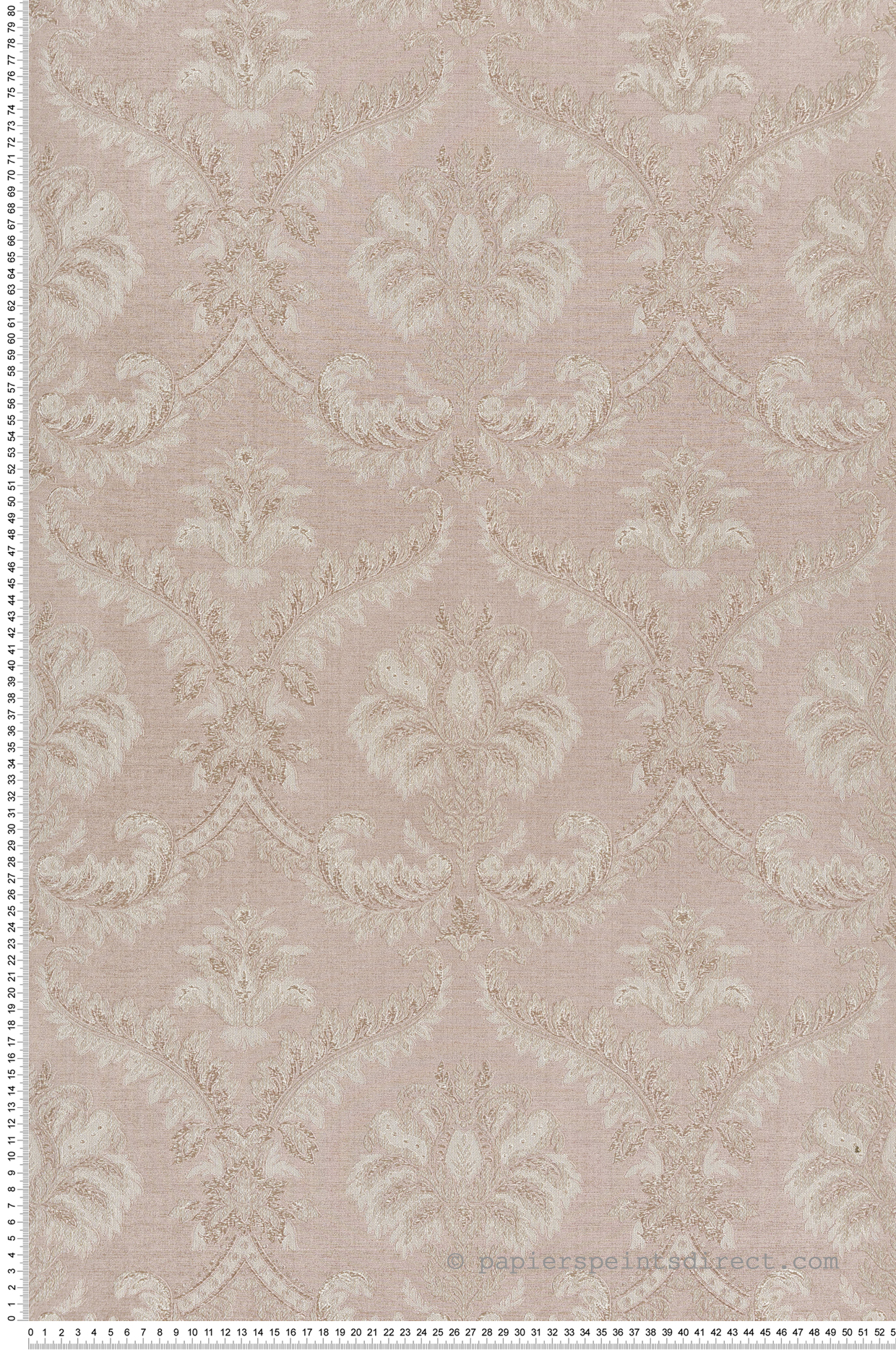 Papier peint Médaillon Baroque rose doré - Venise de Montecolino | Réf. MC-23604