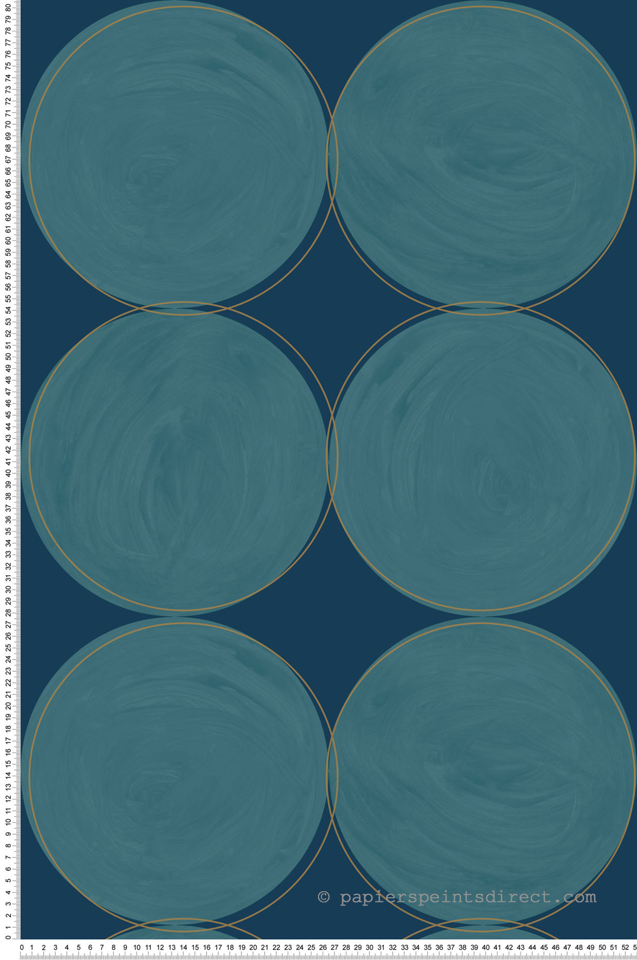 Papier peint Cercle Double All Around canard et doré - Around de Casélio | Réf. ARN102886126