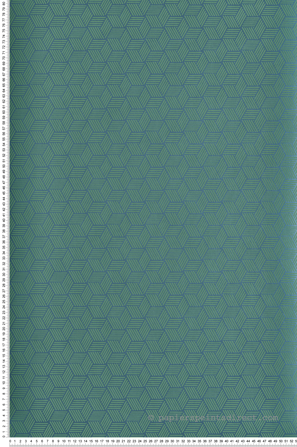 Papier peint Cube 3D Connexions Métallisé vert canopée - Alchimie de Casadéco | Réf. ALMI89947642