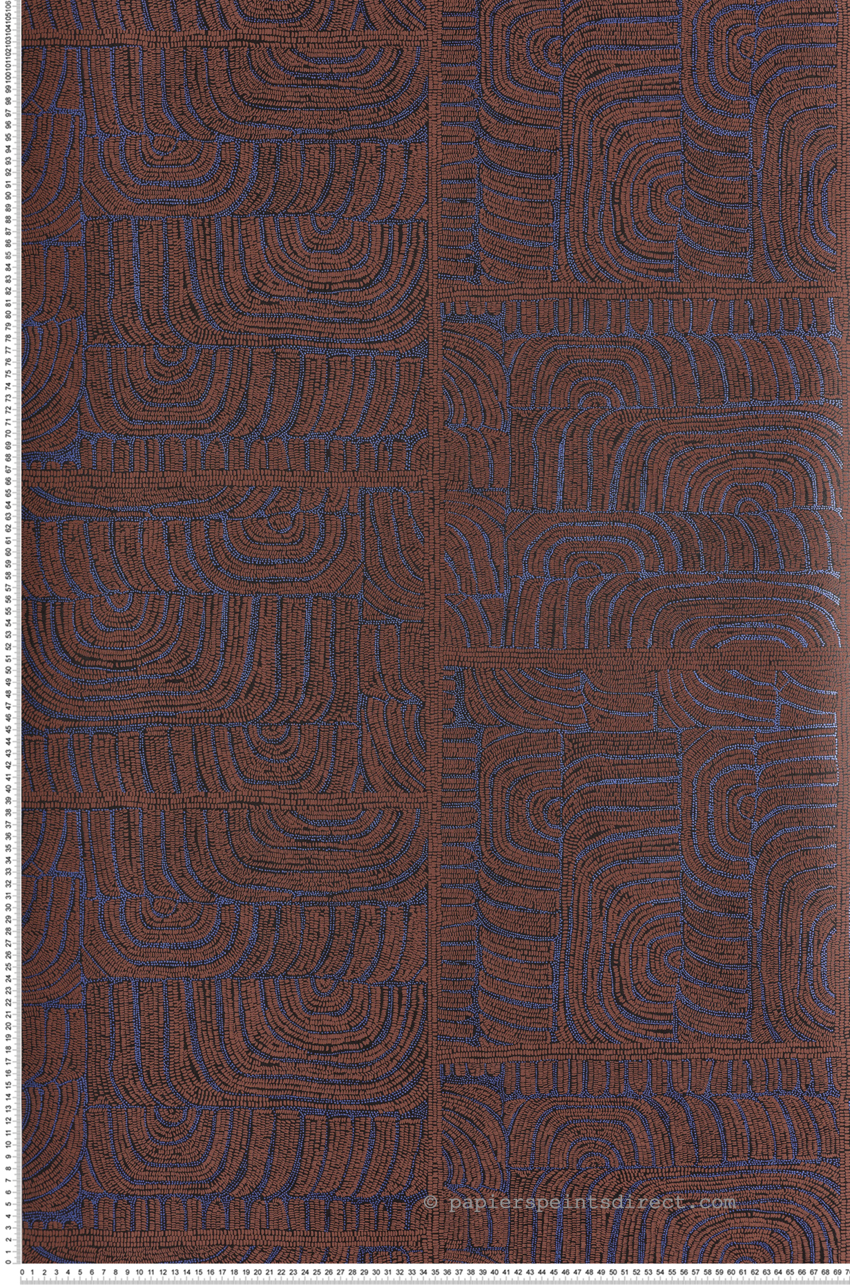 Papier peint Perle Ethnique Tehani marron métallisé - Terra de Masureel | Réf. MAS-TER505