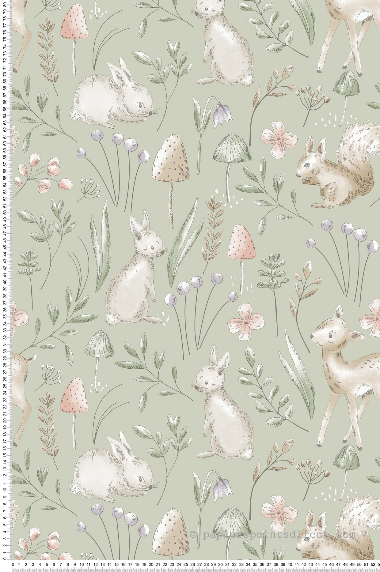 Papier peint Animaux Lapin Forêt vert - Imagine de Lutèce | Réf. LTC-DL27547