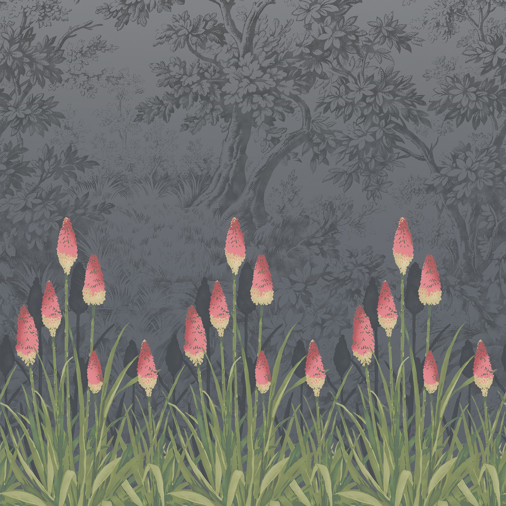 Papier peint Upper Brook St. Noir - Papier peint London Wallpapers IV de Little Greene