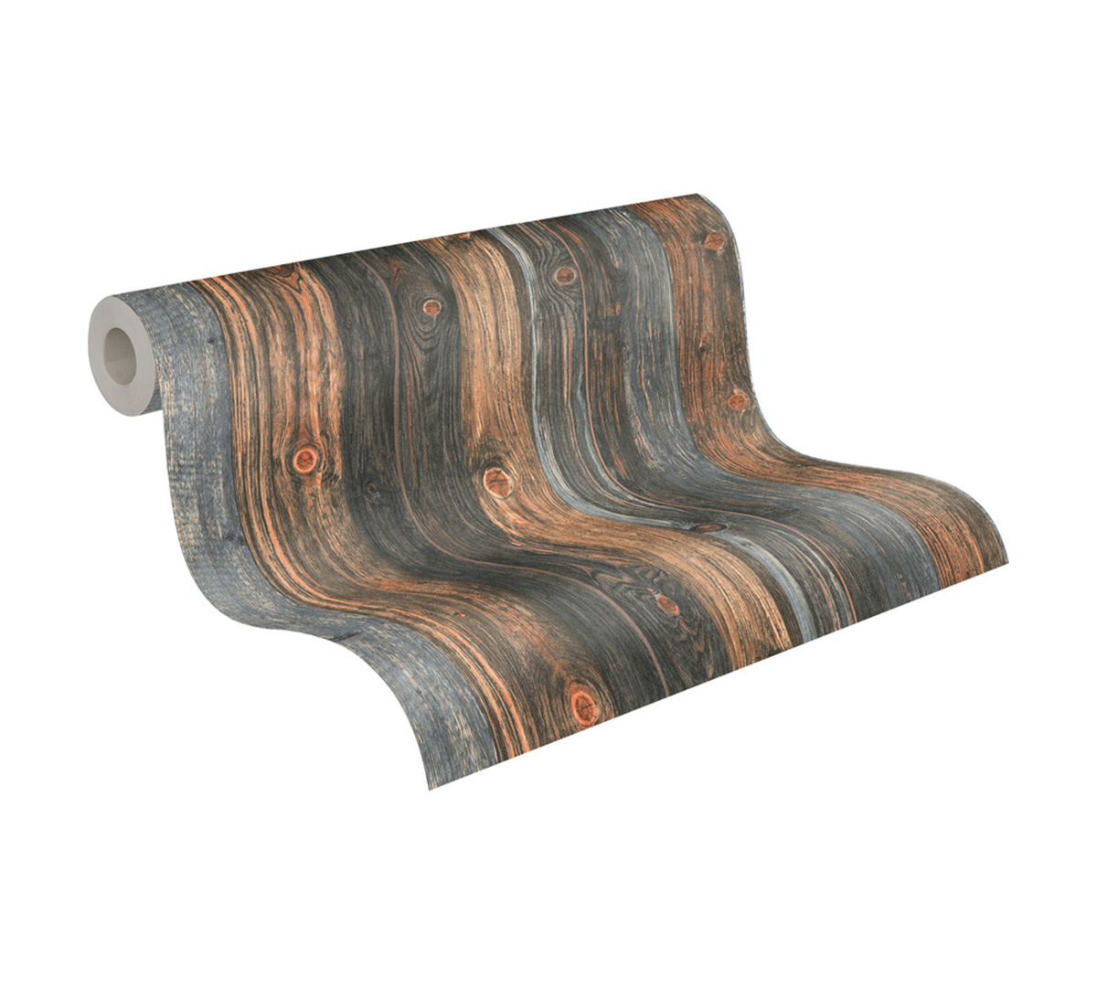 Papier peint Effet Bois brun bleu - Elements 2 d'A.S. Création ROLL | Réf. AS-908612