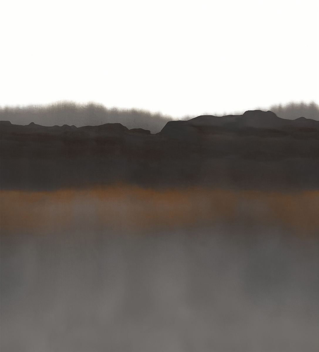 Papier peint Panoramique Montagne Aquarelle Pittore anthracite - Terra Rossa de Casamance | Réf. CAS-76243568