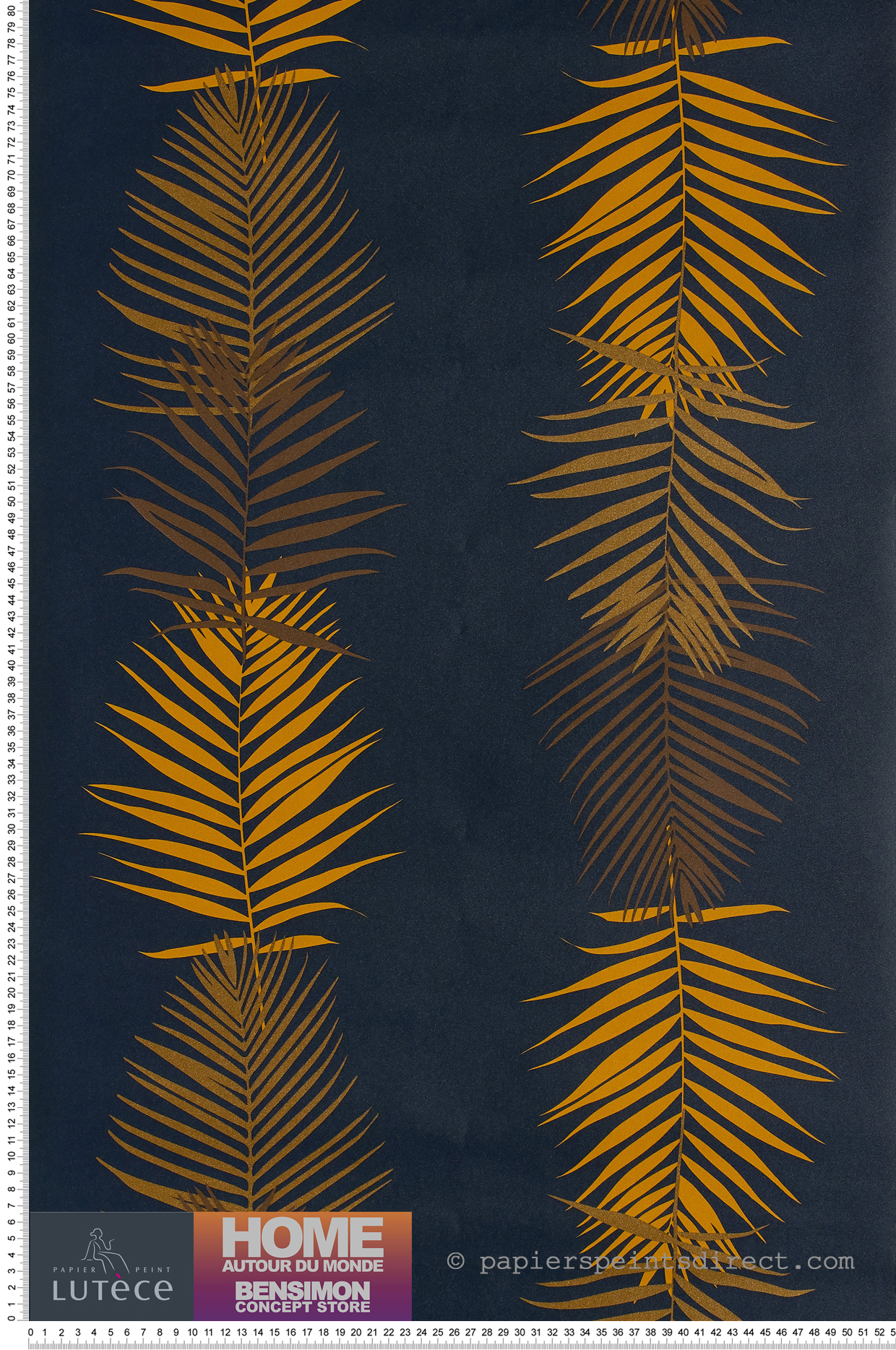 Papier Peint Feuille de palmier navy - Bensimon de Lutèce  | Réf. LTC-51173101