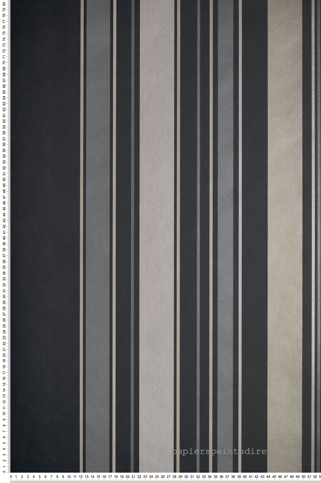 Papier peint Rayure Métallisé noir - Les Rayures de Casadéco | Réf. RAYS80649816