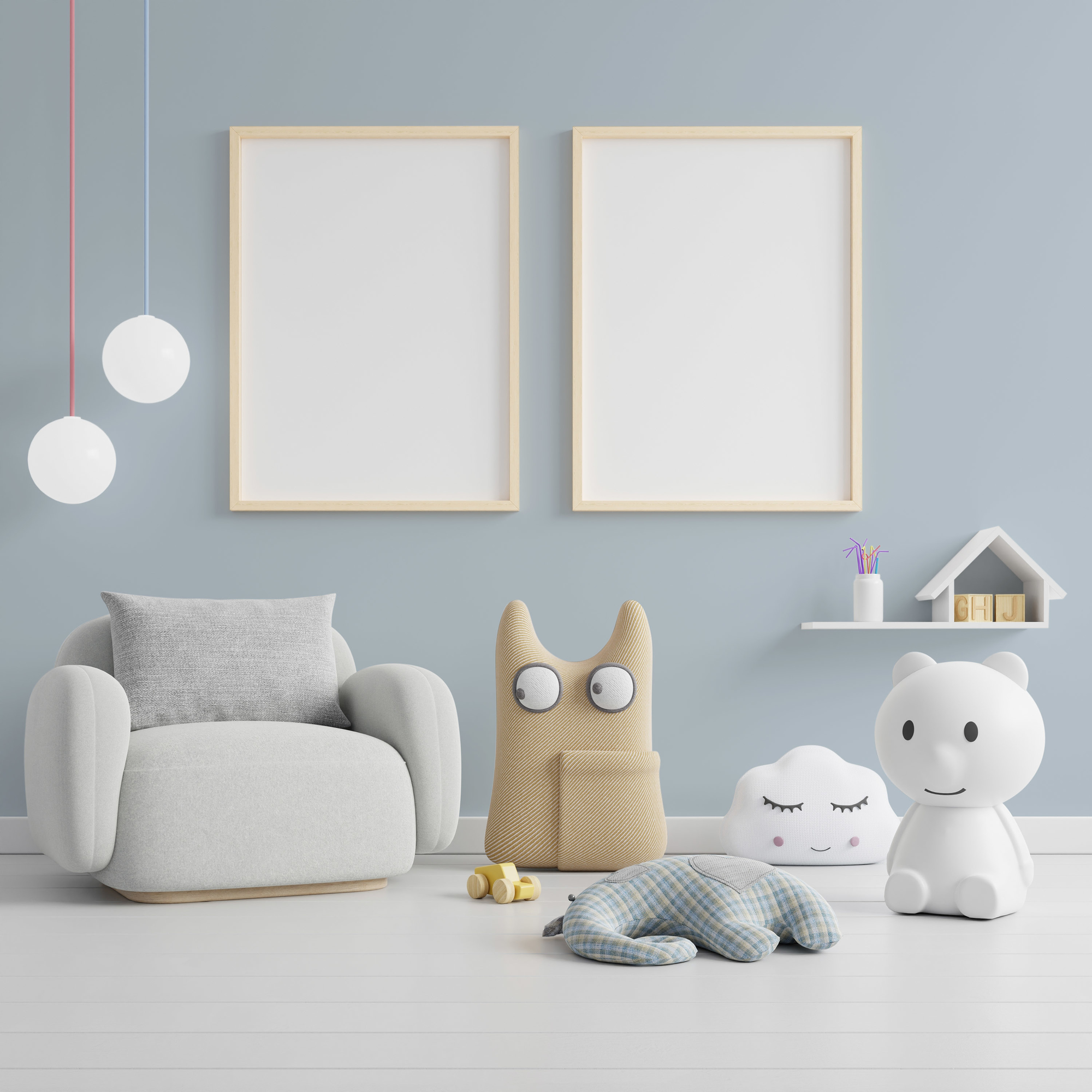 Photo numéro 2 d'une pièce avec un mur peint avec la peinture  Puro bleu ocean blue - c3003