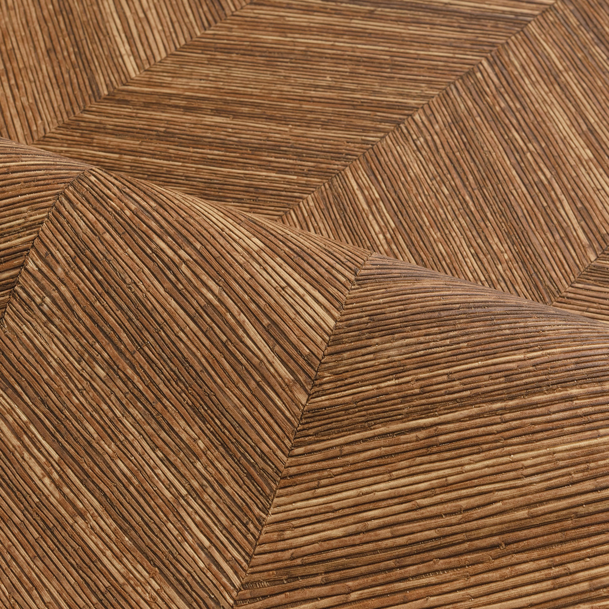 Papier peint Chevron Bois Ocotea noyer - Végétal de Casamance | Réf. CAS-75371222