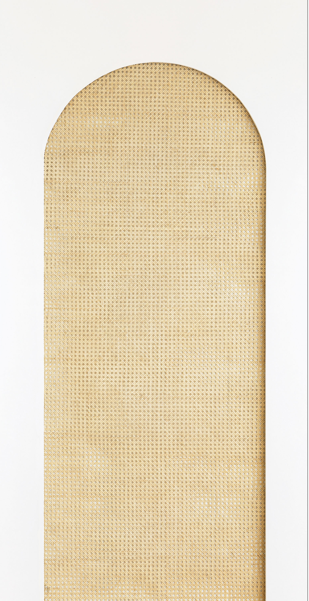 Papier peint panoramique Arche Cannage en Rotin blanc cassé L 159X310 - Reliefs de Casélio | Réf. RLF106200036