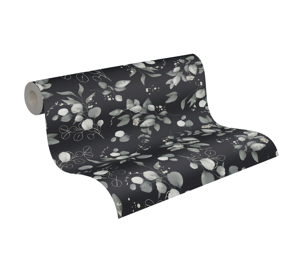 Papier peint Douce Nature noir métallisé - Pure Elegance d'A.S. Création AMBR | Réf. AS-397685