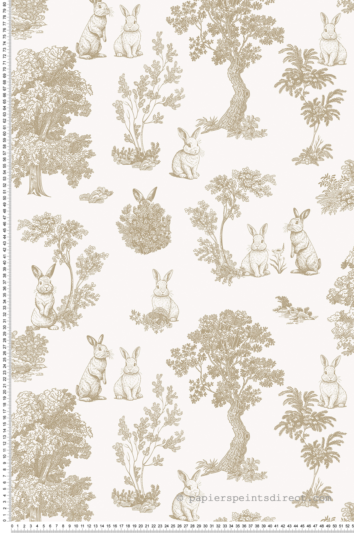Papier peint Enfant Toile de Jouy Lapin beige - Sweet Dreams d'Ugépa | Réf. UGP-N07107