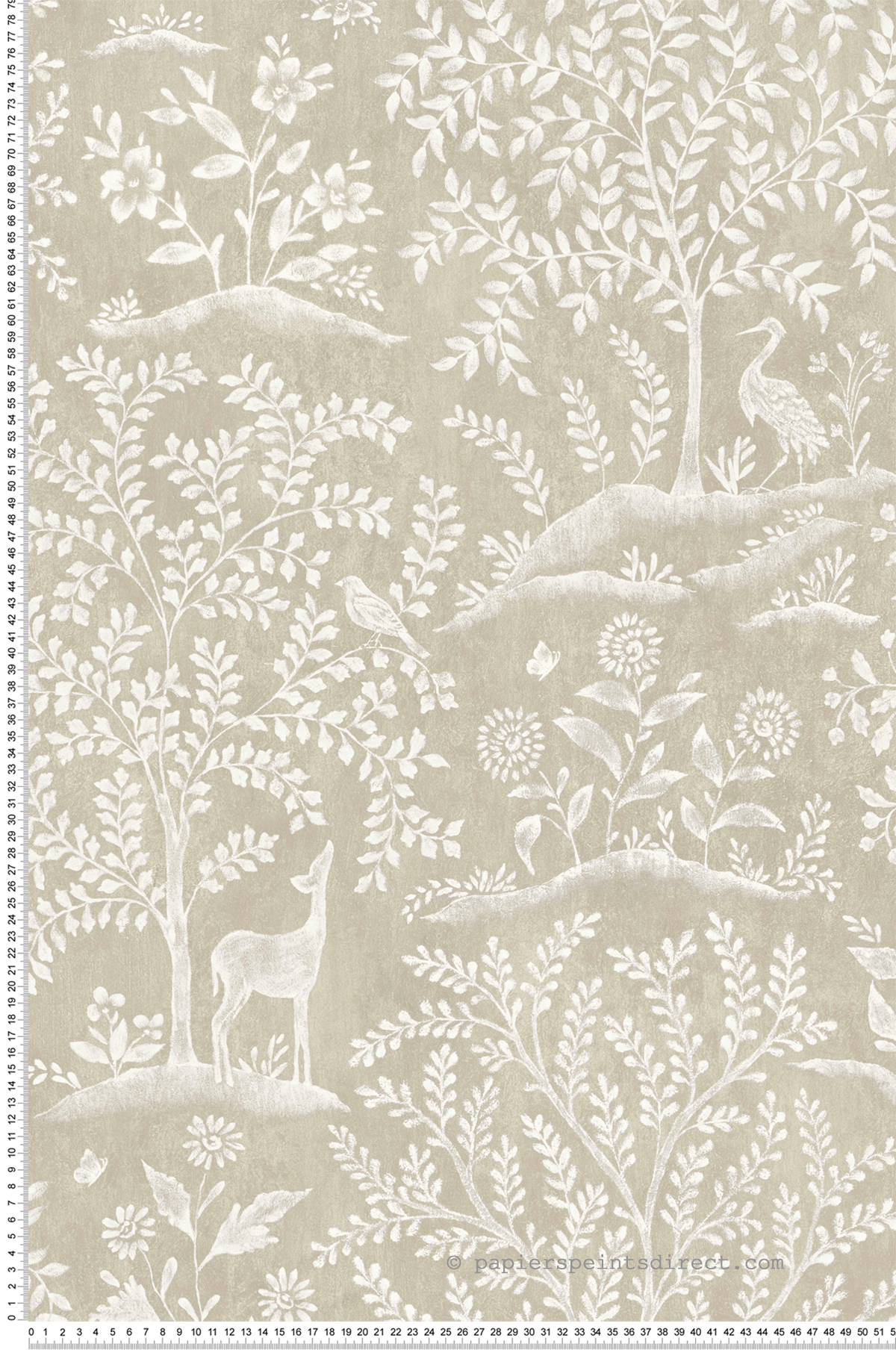 Papier peint Forêt Animaux grège - Signature de Nina Campbell | Réf. OSB-NCW4490-02