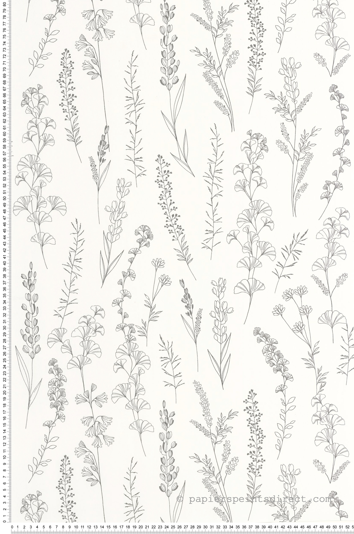 Papier peint Carnet Botanique noir fusain - Le Beau Jardin de Casadéco | Réf. BJAR202599092