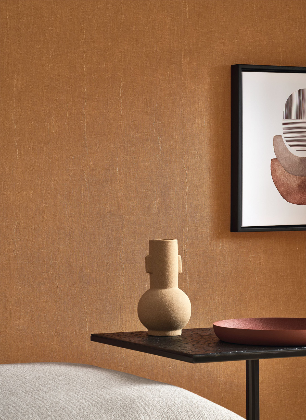 Papier peint Uni Etamine caramel doré - Etamine de Casadéco | Réf. ETAM200252707