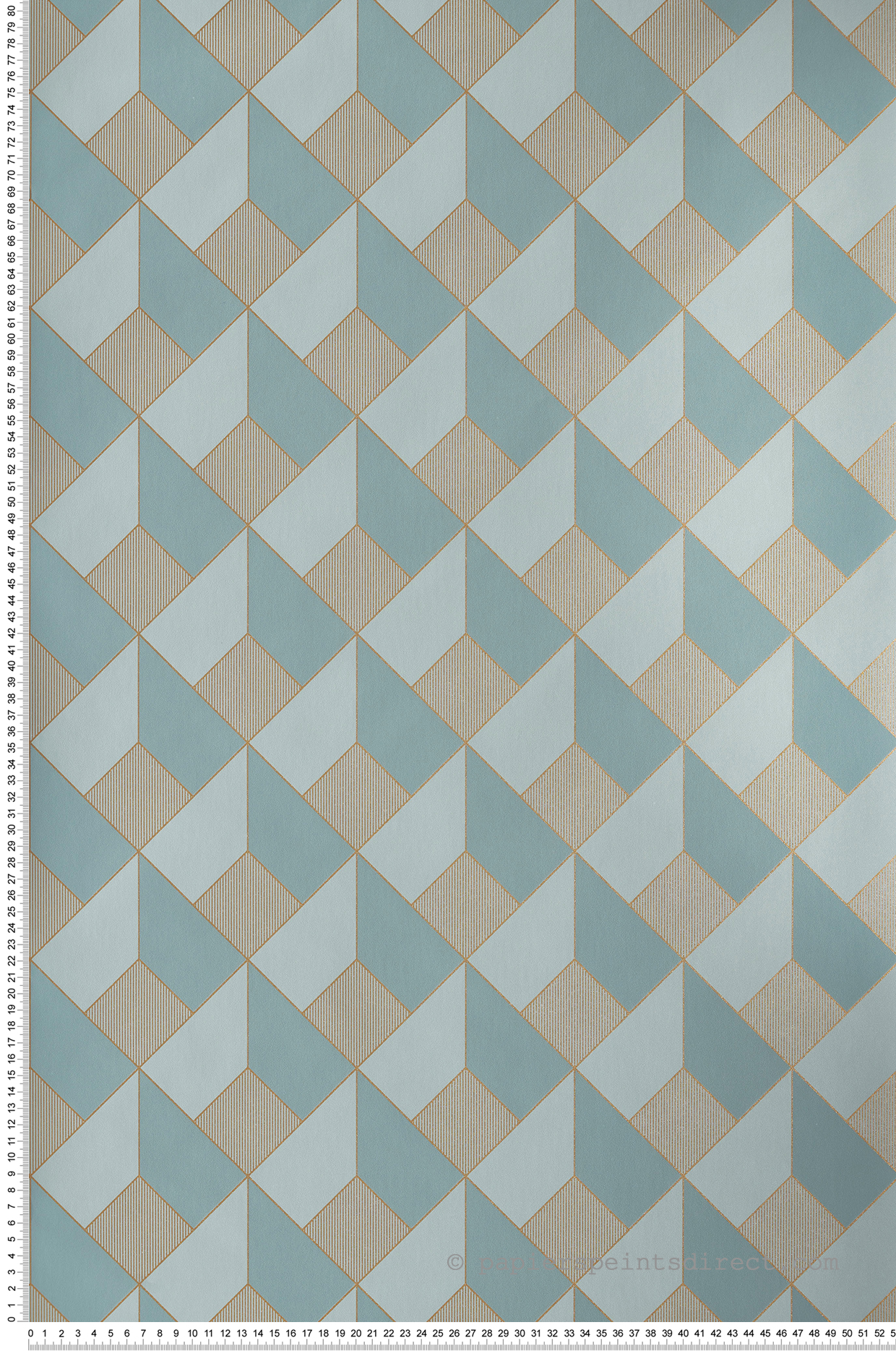 Papier peint Géométrique 3D bleu et doré - Only Blue de Casélio | Réf. ONB100126120