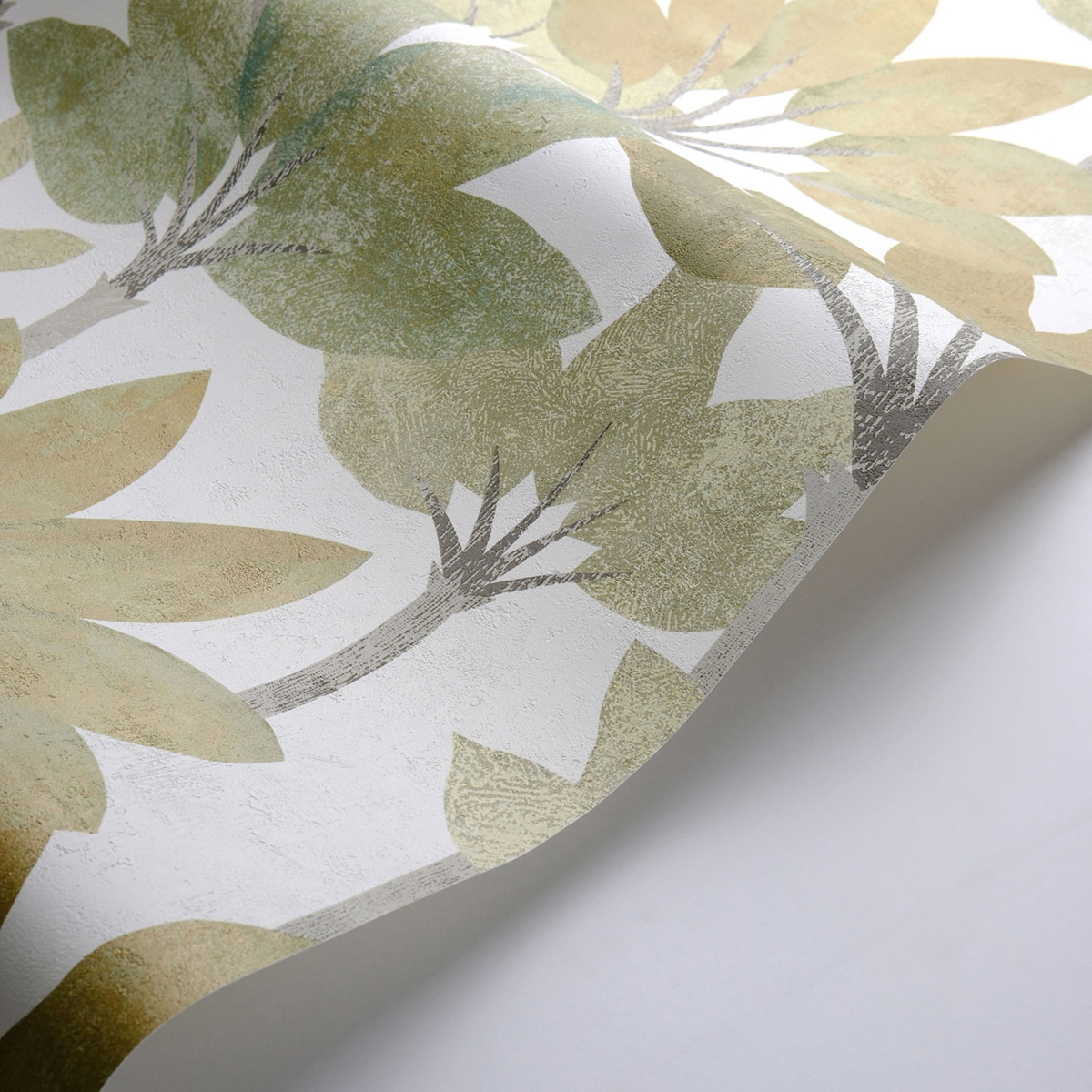 Papier peint Forêt Métallisé Babel kaki vert - Babylone de Casadéco AMB5| Réf. BBLN89717283