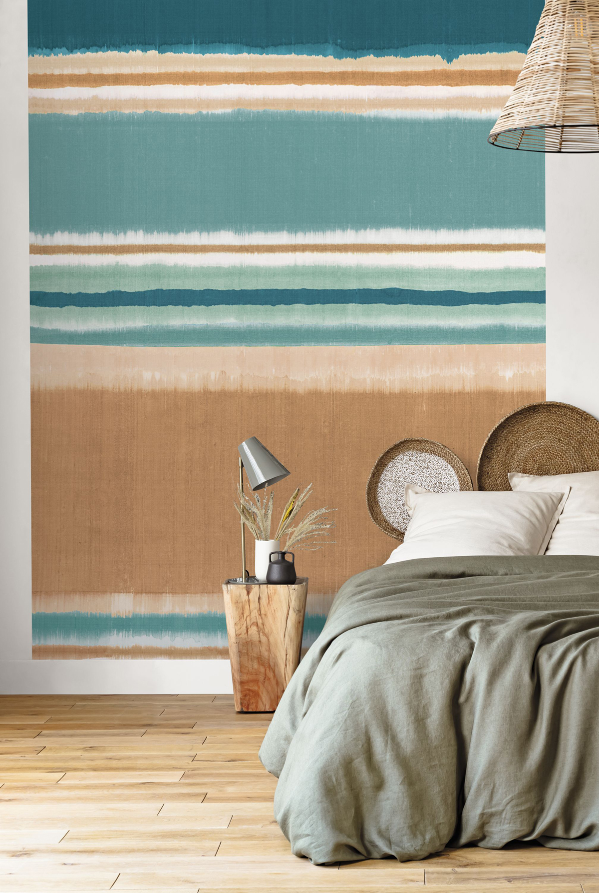 Papier peint panoramique Lovely Tie & Dye bleu S 200X250 - Pimp My Wall de Casélio | Réf. PMW104876705