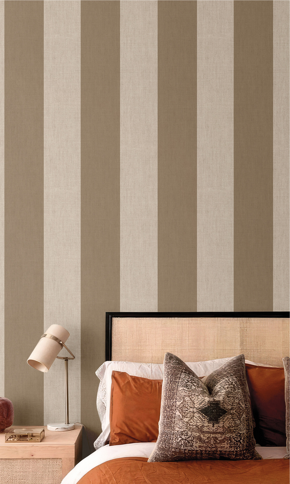 Papier peint Rayures Effet Lin taupe gris - Stripes & Checks de Montecolino | Réf. MC-ST38479