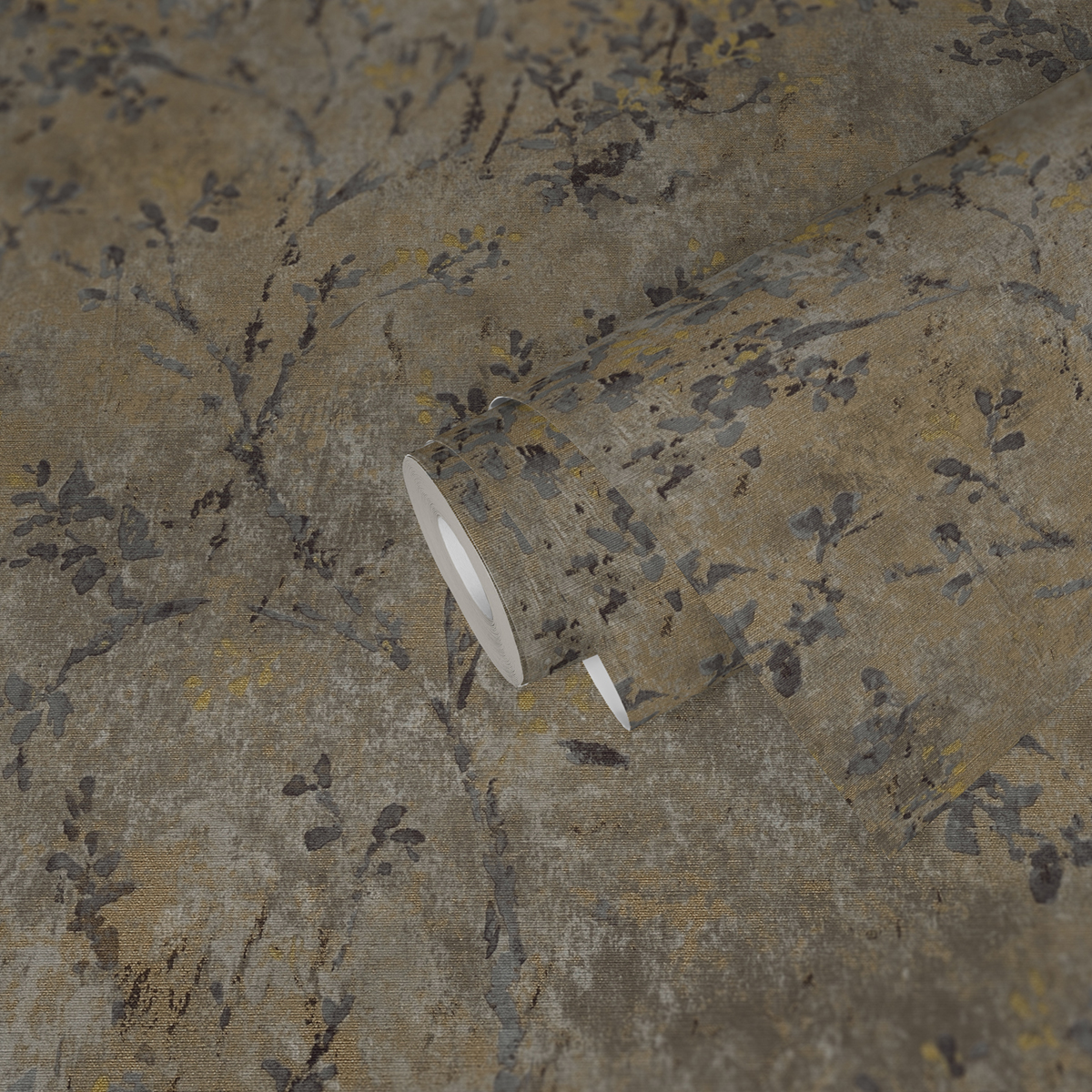 Papier peint Végétaux Abstrait Peinture gris doré- Stories of Life d'A.S. Création AMB2 | Réf. AS-396501