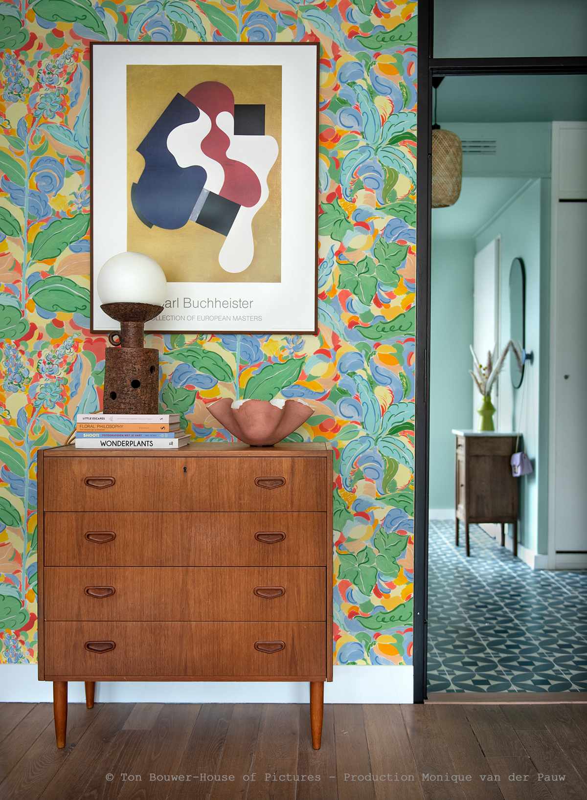 Papier peint panoramique Peinture Végétale Praesto Multicolore A - 1/2/3 - Isidore Leroy