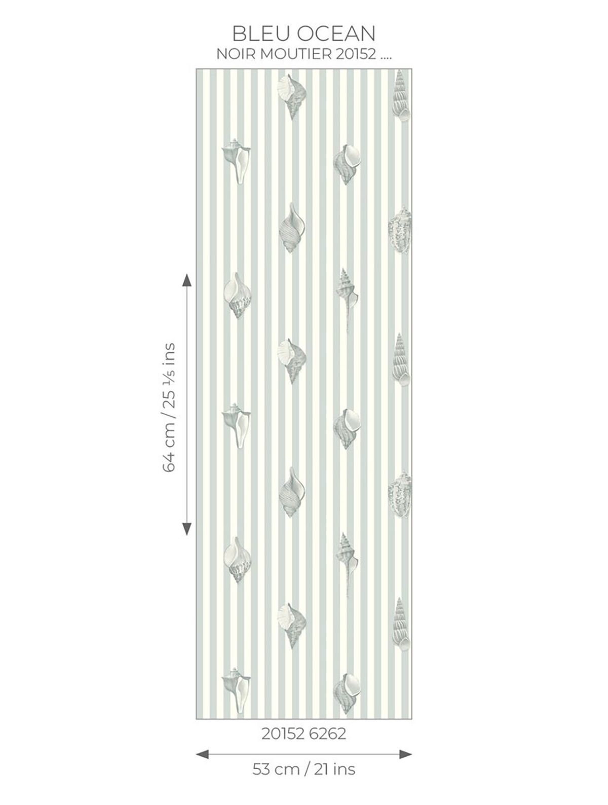 Papier peint Rayure Coquillage Noirmoutier bleu - Seaside de Casadéco AMB7 | Réf. SEAS201526262