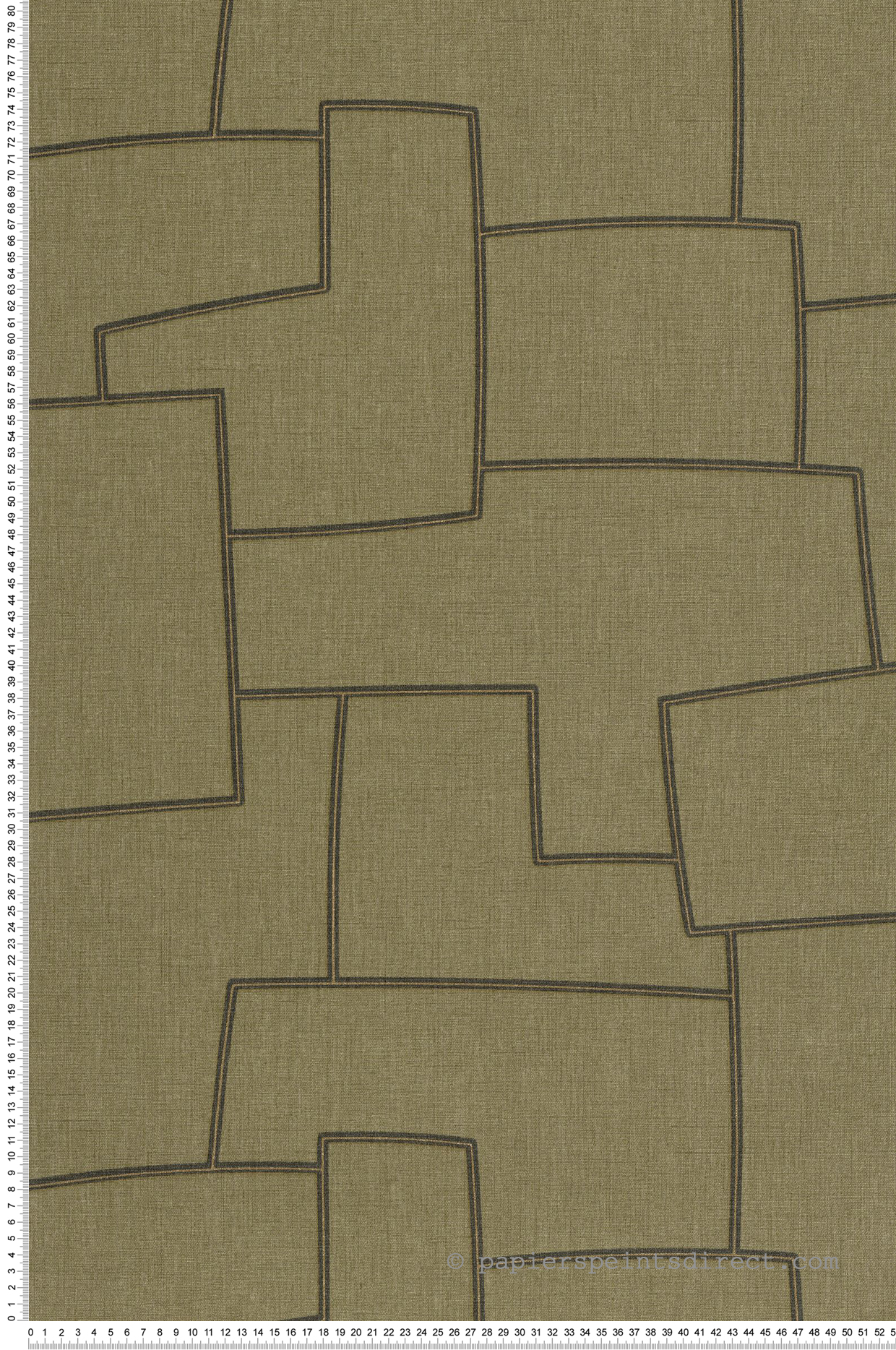 Papier peint Géométrie Lin Inca vert doré - Matera de Casadéco | Réf. MATA201127575