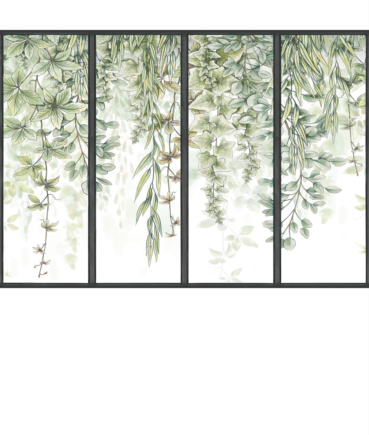 Papier peint panoramique Verrière Végétale vert S 212 X 250 - Reliefs de Casélio | Réf. RLF106307025