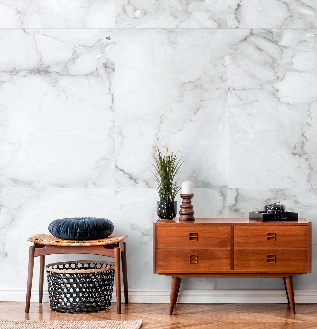 Papier peint panoramique Carreaux de Marbre gris - Change is good de Michalsky | Réf. MC-DD120234