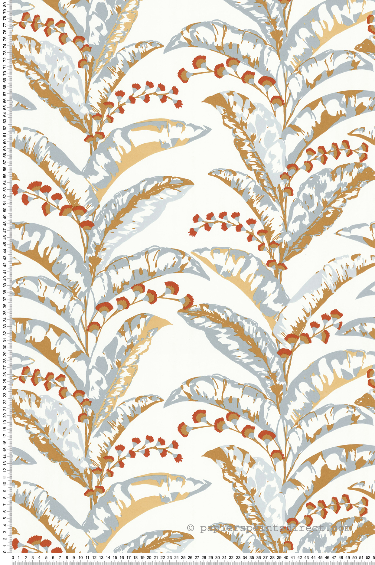 Papier peint Fleurs Epopée orangé - L'escapade de Casélio | Réf. EPA102332600