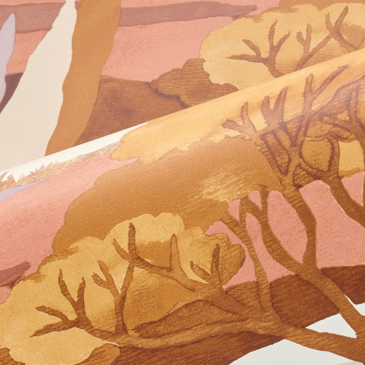 Papier peint Paysage Cap Ferret rose violet - L'Ile aux Oiseaux de Casamance AMBV | Réf. CAS-75870304