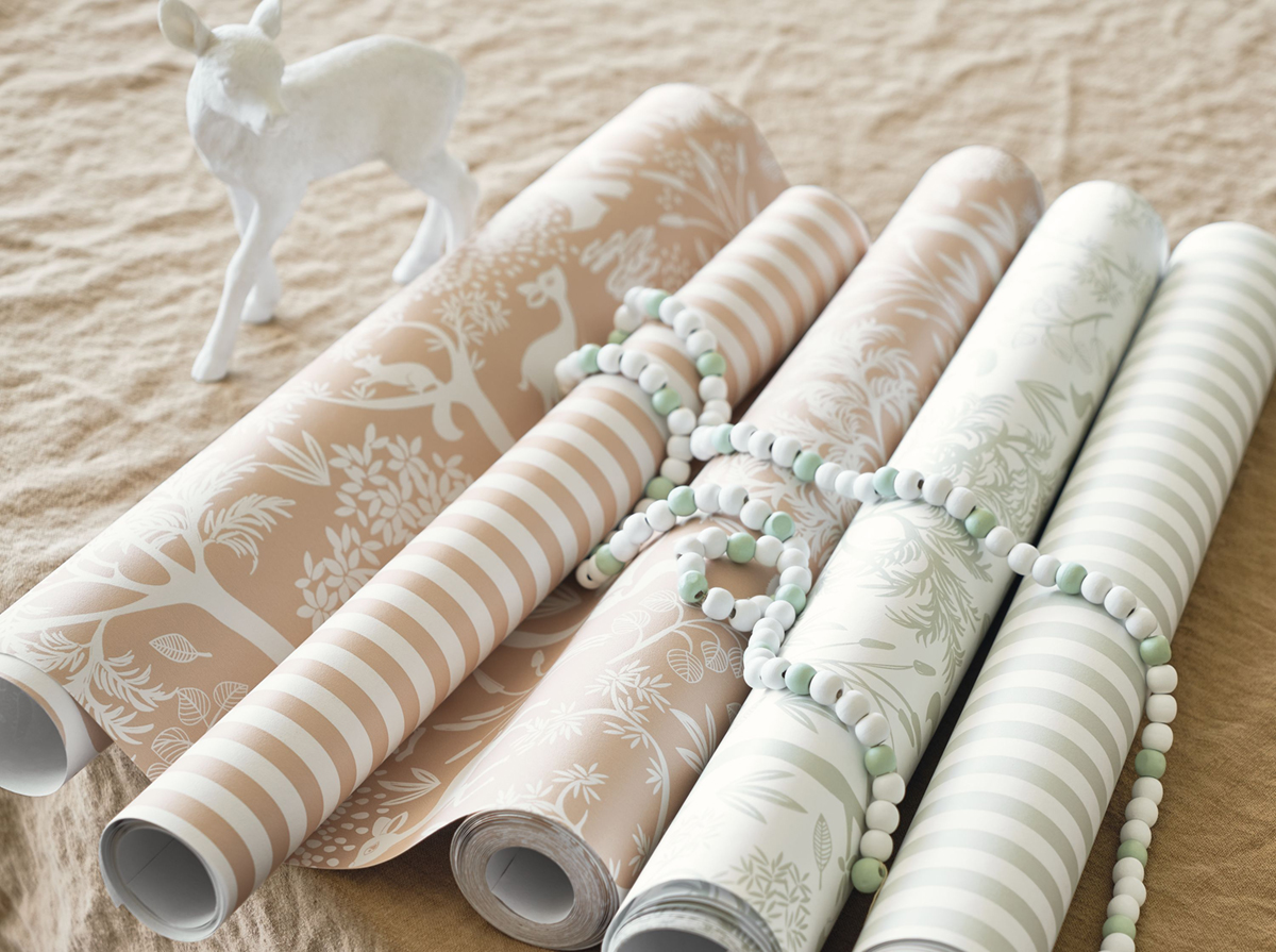 Papier peint Forêt Animaux Poetic beige - Once Upon A Time de Casadéco AMB3 | Réf. OUAT88262597