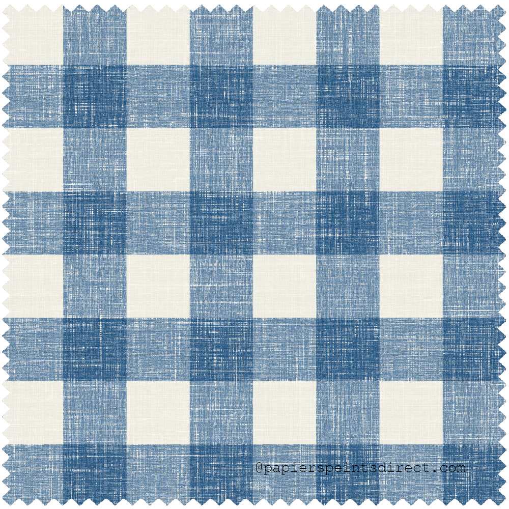 Tissu Bebe Grand Carreau Vichy bleu blanc - French Country d'Initiales | Réf. INI-FC62902F