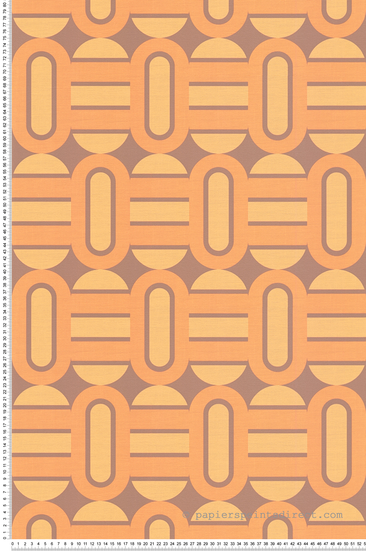 Papier peint Art Déco Géométrique orange jaune - Retro Chic d'A.S. Création | Réf. AS-395362