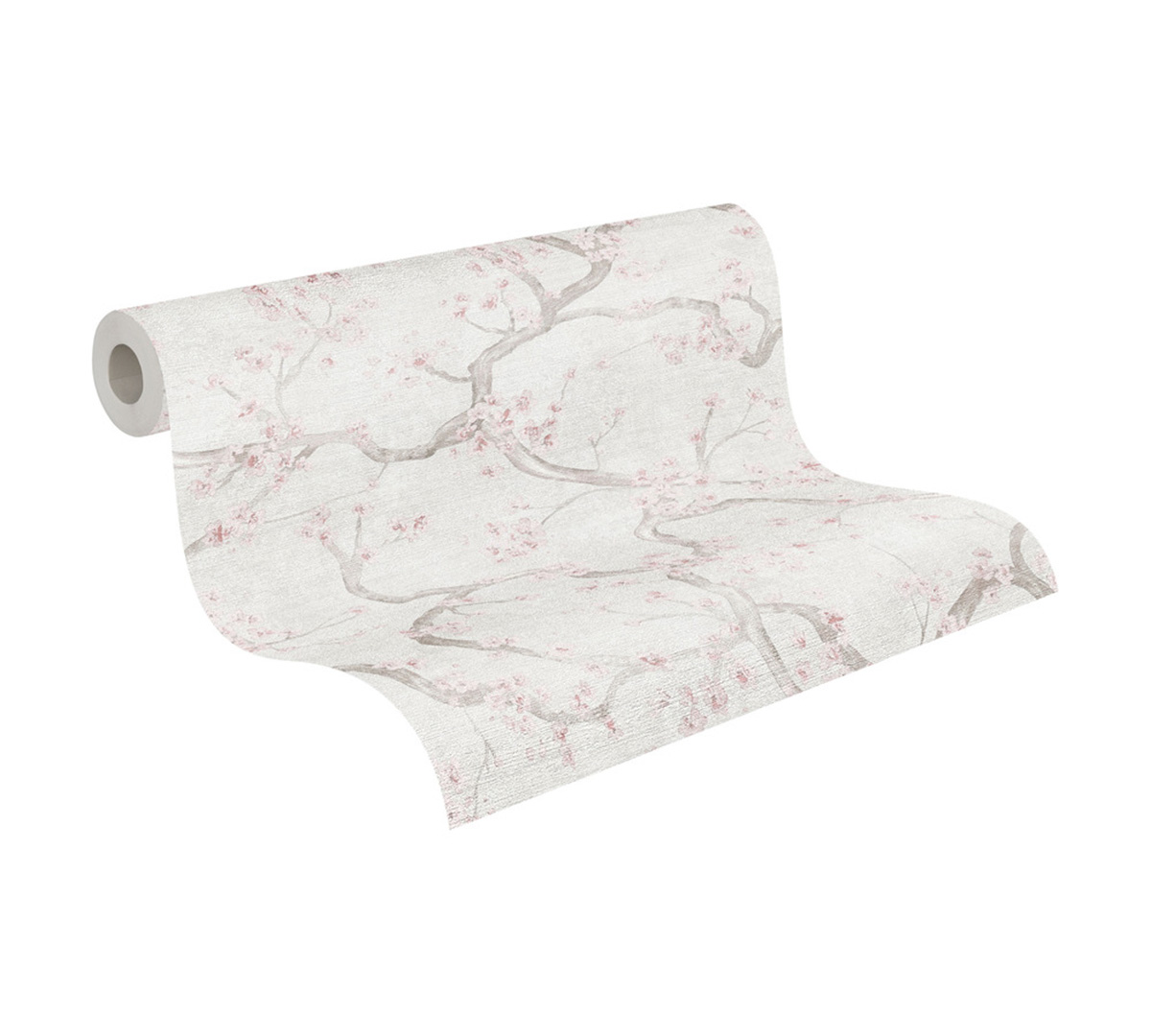 Papier peint Fleur Cerisier Métallisé gris coton rose - Metropolitan Stories 4 Hot Spots d'A.S. Création AMB1| Réf. AS-781995