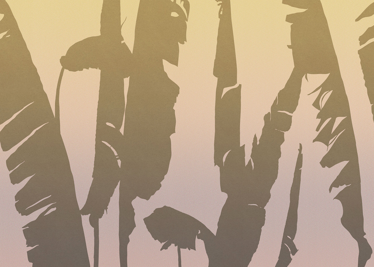 Papier peint panoramique Bananier Bahama Bananas - Papier peint Komar Flair