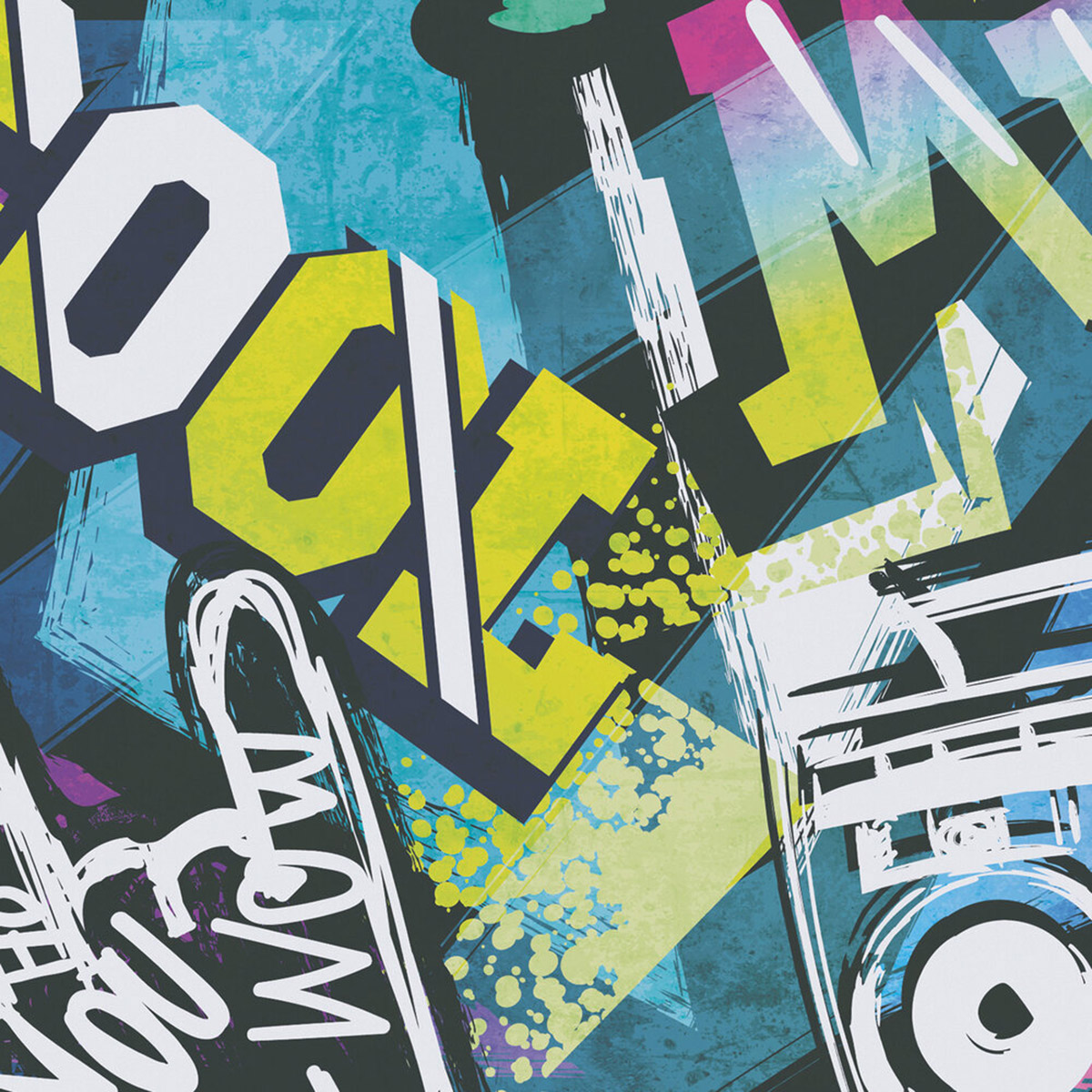 Papier peint Graffiti Street Art multicolore - Lilly & Luis d'A.S. Création AMB6 | Réf. AS-771421