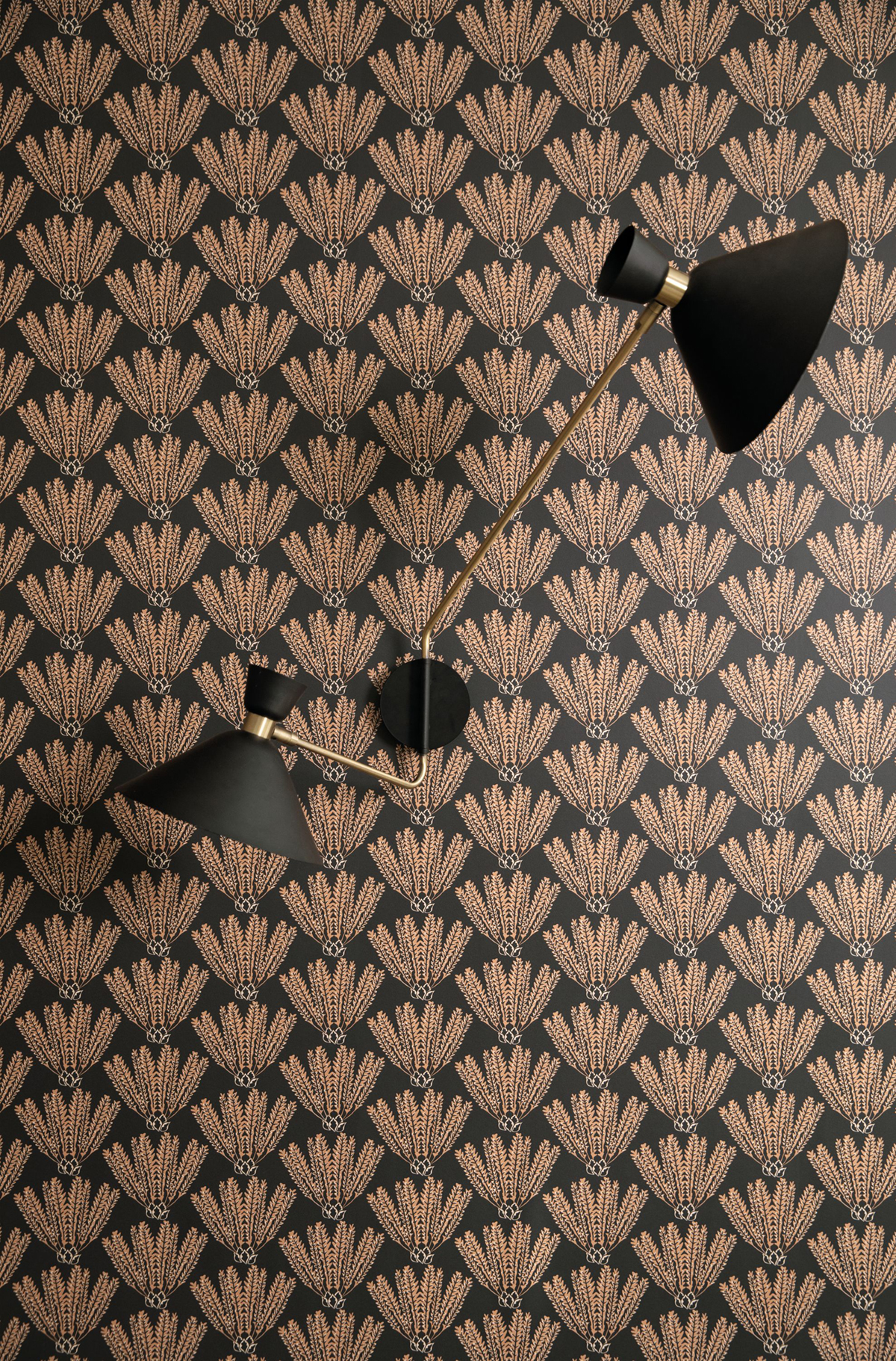 Papier peint Palme Eldorado noir camel - L'Epopée de Casélio AMB2 | Réf. EPO103719017