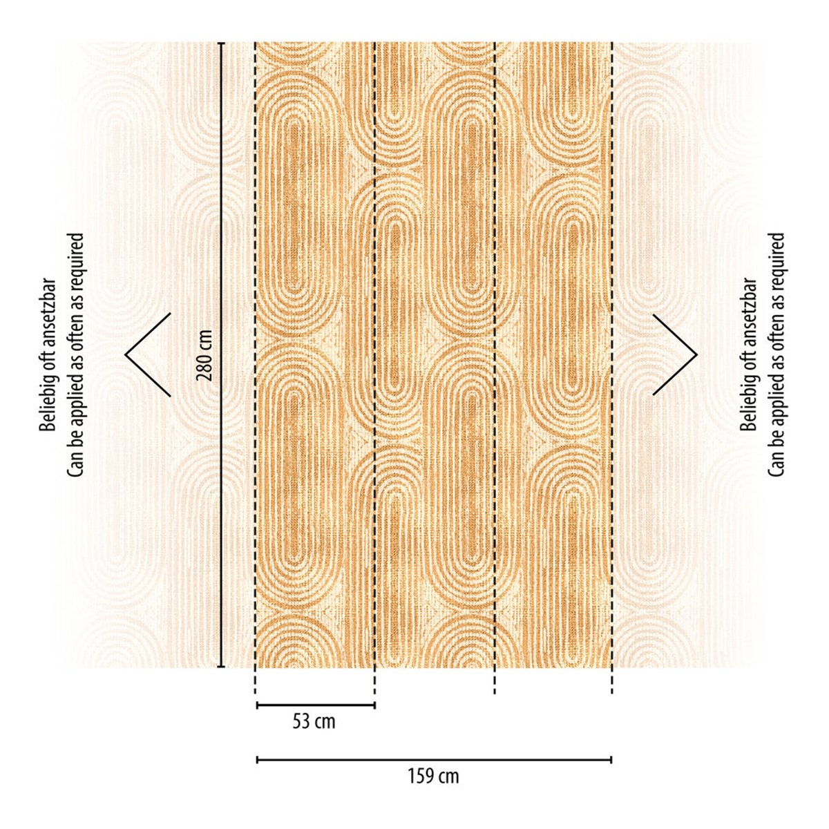 Papier peint panoramique Arrondi Rétro orange - The Wall 3 d'A.S. Création AMB3 | Réf. AS-398681