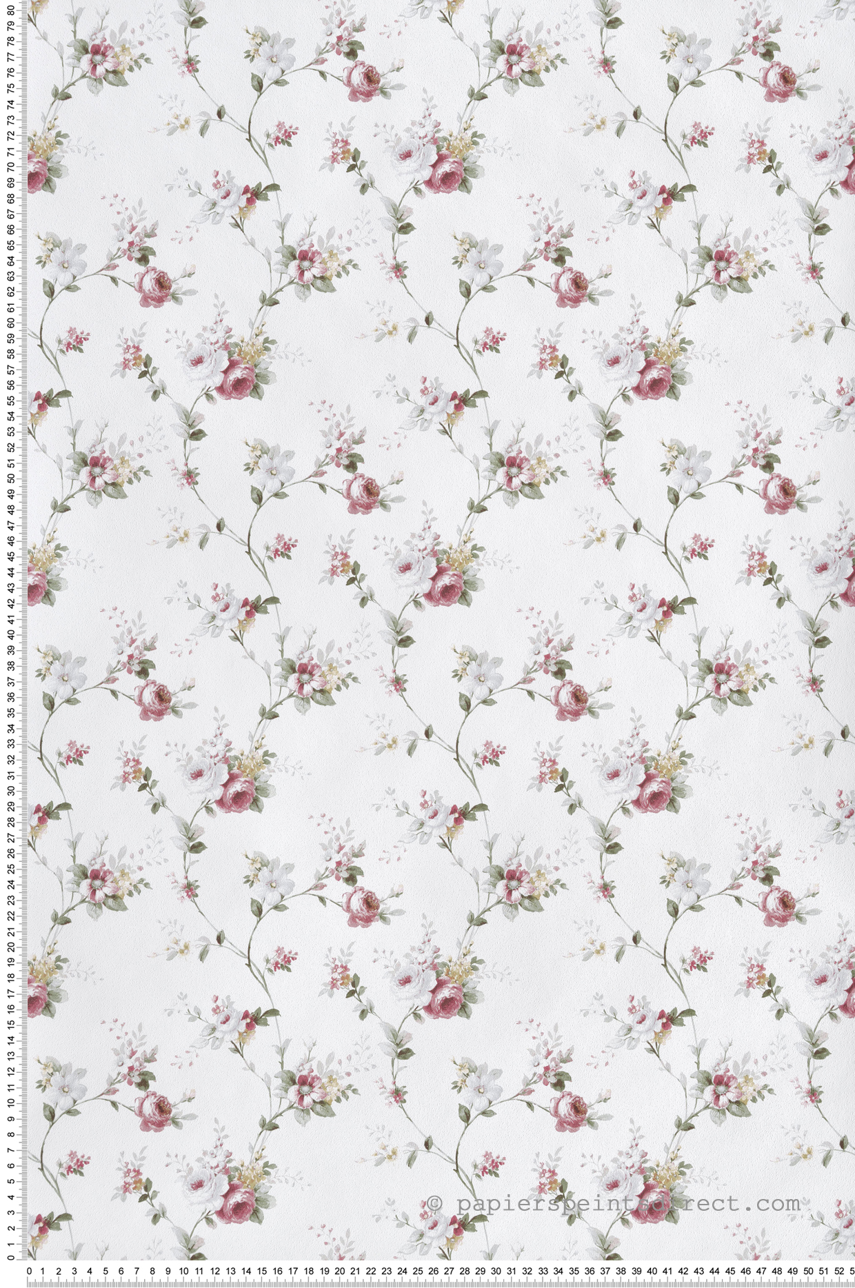 Papier peint Rose Fleur vert bleu rose - My Little Cottage de Montecolino | Réf. MC-M12316