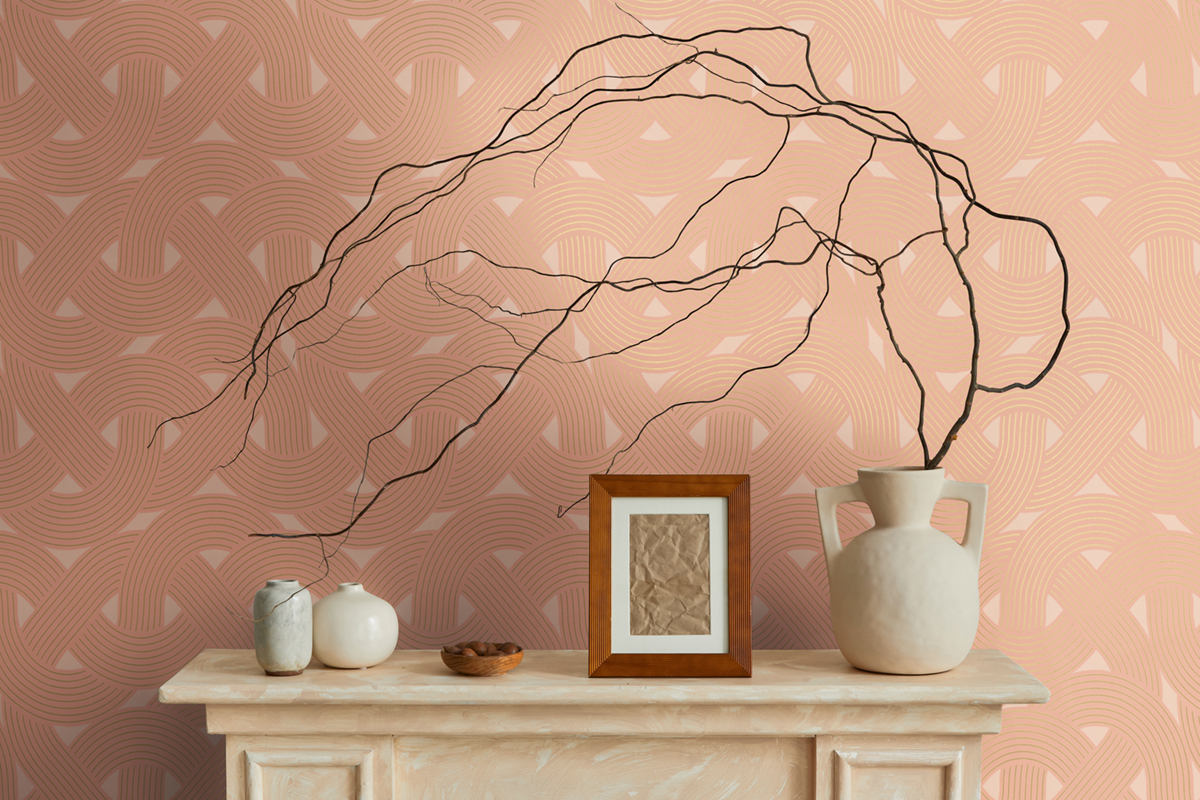 Papier peint Graphique Noeud Corde rose doré - Arcade d'Architects Paper AMB3 | Réf. 39175-2