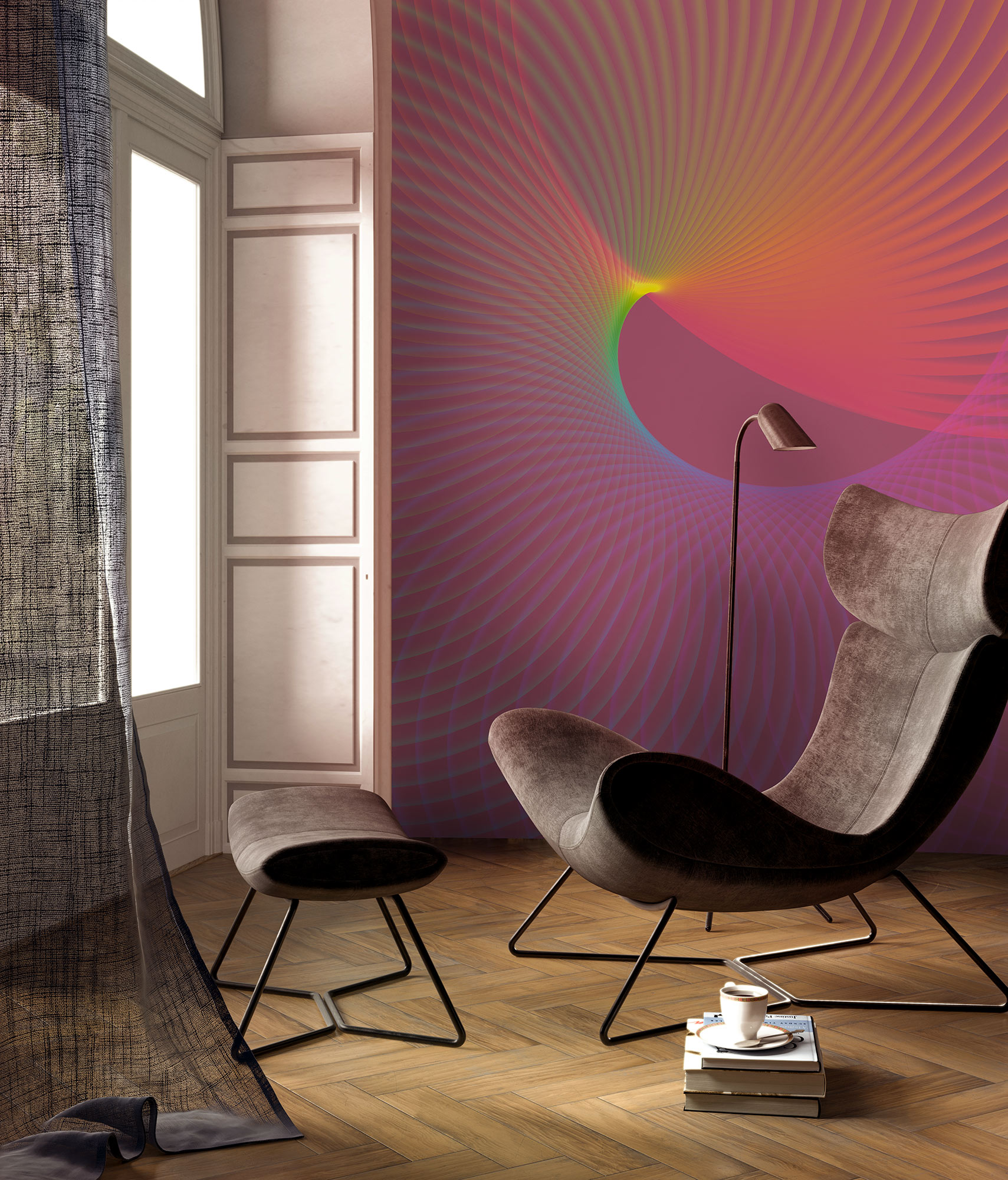 Papier peint panoramique 3D Effet Frequenz - Papier peint Komar Flair