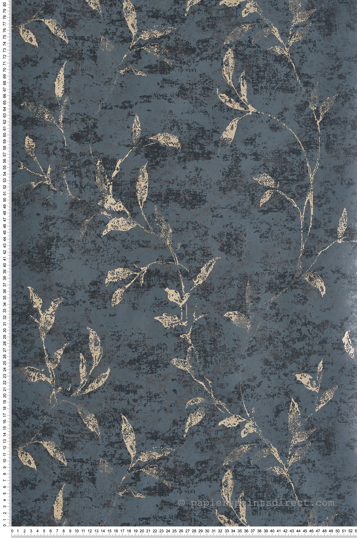 Papier peint Feuille de Vigne gris bleuté doré - Attitude de Lutèce | Réf. LTC-11505LUT